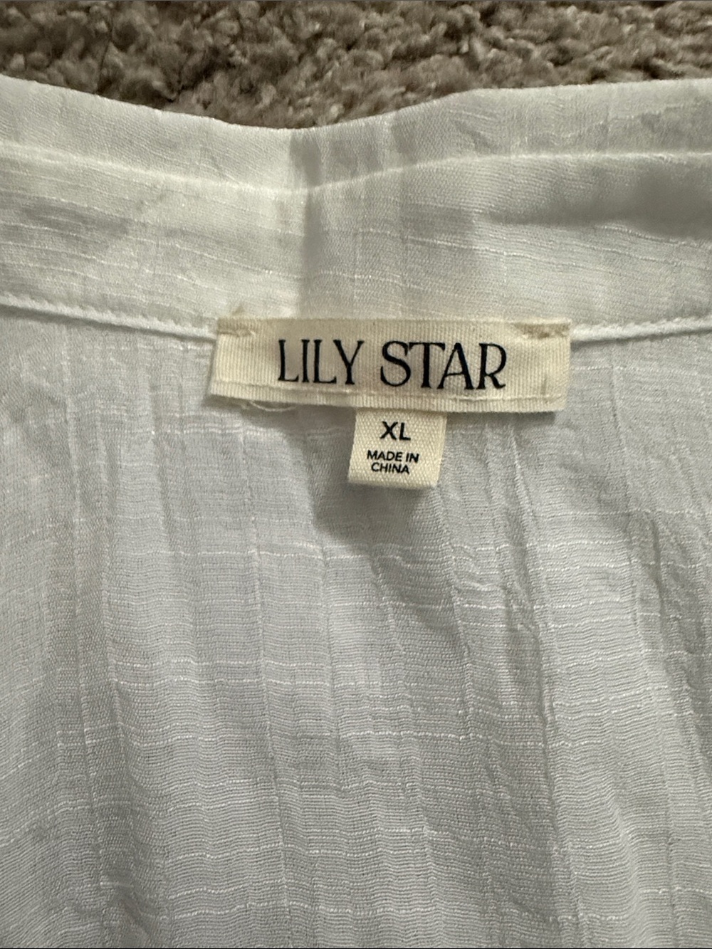 Lily Star White Linen Short-Sleeve Button-Up Top - Picture 3 of 4